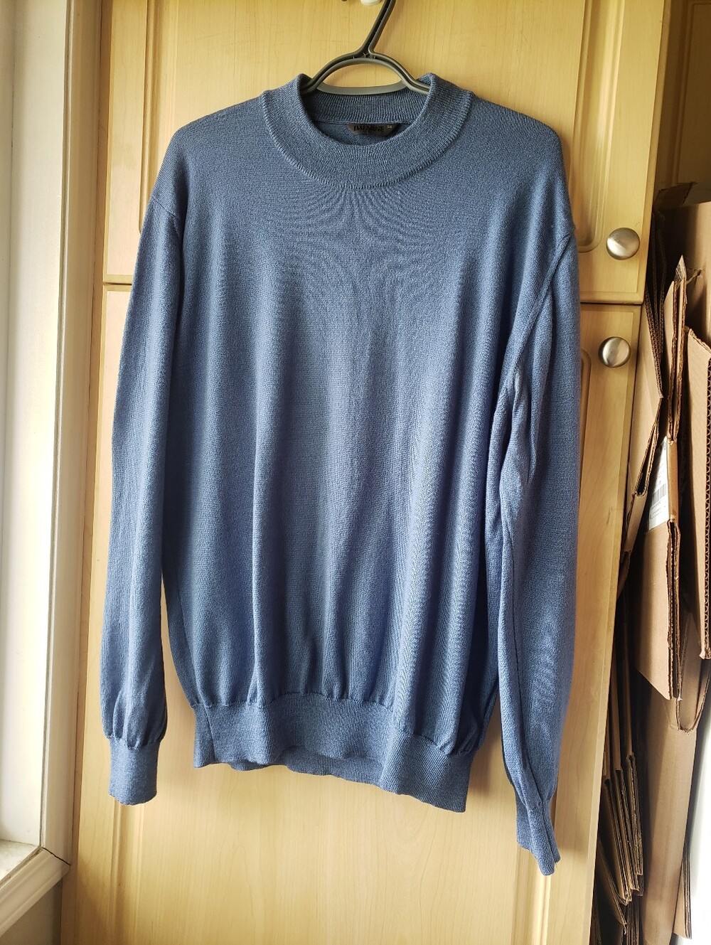 100% Pure Virgin Merino Wool Men's  Crewneck Sweater Lightweight Knit